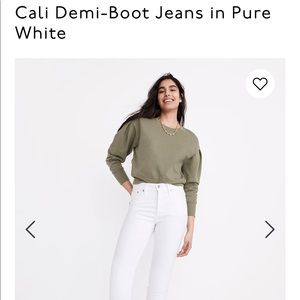 Madewell Cali Demi Boot Cut Jeans in Pure White